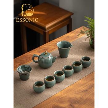 ESSONIO哥窯功夫茶具套裝新款家用辦公會客茶壺茶杯伴手禮盒裝