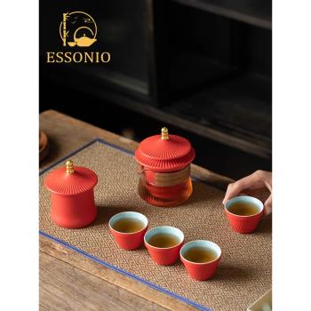 ESSONIO2023新款故宮文創功夫茶具套裝家用辦公室會客茶壺茶杯