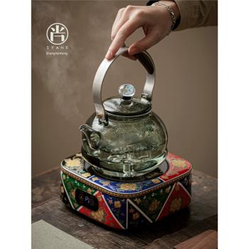 尚言坊 煮茶器玻璃煮茶壺家用電陶爐煮茶套裝水果養生圍爐煮茶