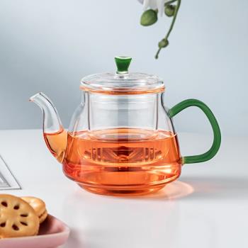 憶壺茶玻璃茶壺彩色泡茶壺過濾茶水分離耐高溫加厚茶具套裝功夫茶