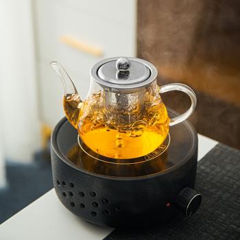 煮泡茶壺玻璃功夫茶具套裝家用花茶壺不銹鋼過濾水壺耐高溫燒水壺