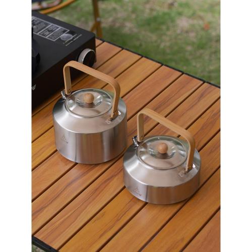 LTHW旅騰戶外木柄把手燒水壺泡茶露營飲水具便攜煮水茶壺野營水具