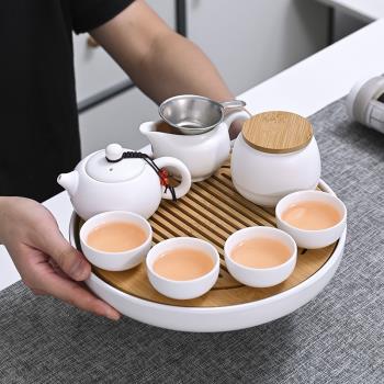 功夫茶具套裝整套干泡圓盤客廳小套家用簡約辦公室日式泡茶壺茶杯