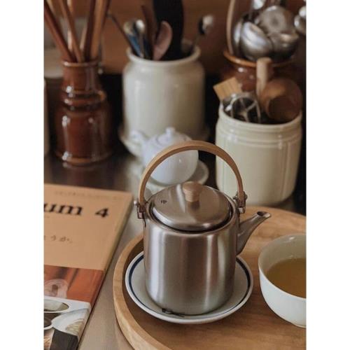 日本制相澤工房Aizawa不銹鋼茶壺茶葉罐功夫茶具家用手作壺帶濾網|茶壺