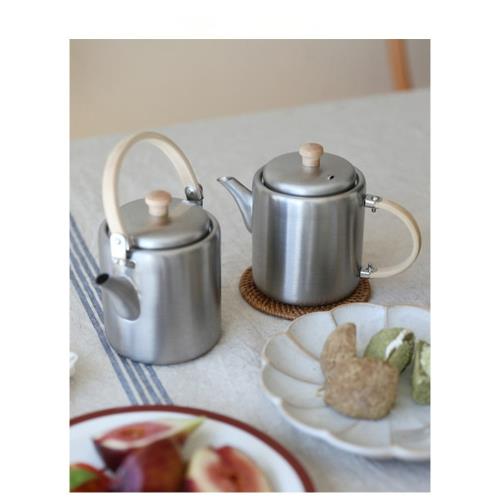日本制相澤工房Aizawa不銹鋼茶壺茶葉罐功夫茶具家用手作壺帶濾網|茶壺