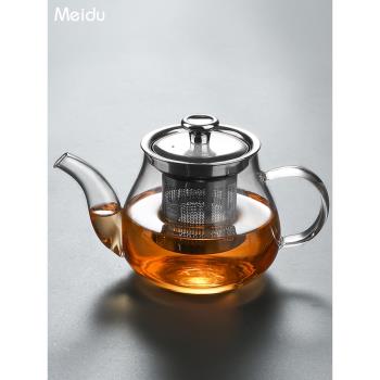 耐熱玻璃茶壺家用不銹鋼功夫茶具套裝過濾花茶壺泡茶壺單壺燒水壺