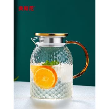 玻璃冷水壺耐高溫大容量家用涼水杯儲水瓶冰箱涼水壺耐熱防爆茶壺