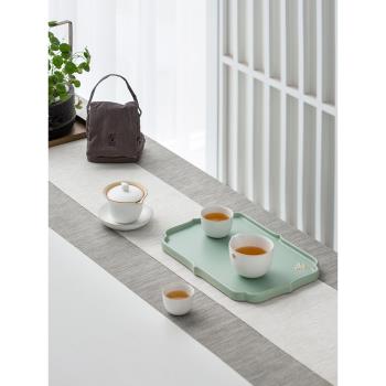 萬仟堂三才蓋碗中式家用輕奢泡茶杯陶瓷功夫茶壺茶具套裝心心相印