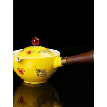 360度創意功夫茶具套裝自動旋轉懶人泡茶器家用側把壺沖茶壺 陶瓷