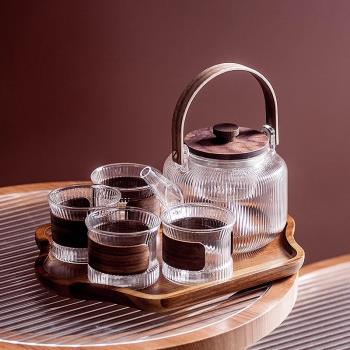 BASHIJI中式玻璃茶具套裝茶壺泡茶壺煮茶器耐熱茶杯家用功夫茶具