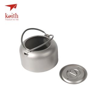 keith鎧斯純鈦戶外燒水壺 1L1.5L茶具茶壺咖啡壺旅行便攜燒水壺