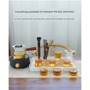玻璃茶壺套裝功夫茶具家用陶瓷內膽過濾側把煮茶器自動泡茶電陶爐