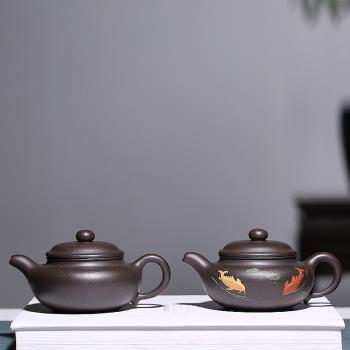 宜興手工原礦復古泥繪中式茶壺