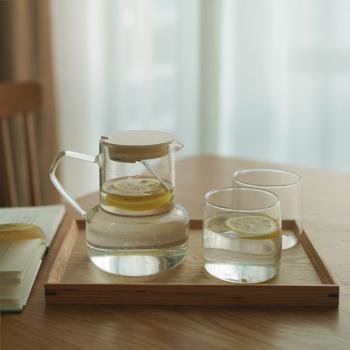 早上好商店|日式耐熱玻璃壺帶蓋帶過濾水果花茶壺咖啡壺涼水壺
