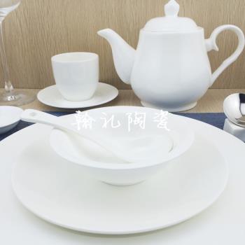 促銷餐廳飯店酒店用品餐具擺臺套裝碗勺包房純白色餐具