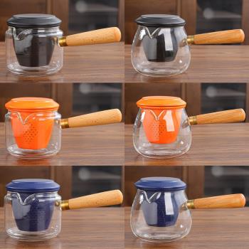 側把玻璃茶壺陶瓷過濾內膽家用單壺茶水分離耐高溫煮泡器功夫茶具