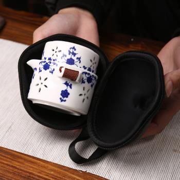 小茶具一壺一杯旅行功夫茶具快客杯單人便攜包式泡茶壺家用套裝