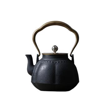 新中式古典鐵藝茶壺擺件樣板房別墅家居茶室茶幾禪意軟裝飾工藝品