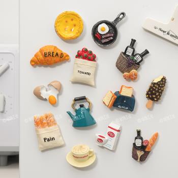 ins風食玩冰箱貼仿真食物磁貼個性3d立體磁力創意磁鐵裝飾磁性貼