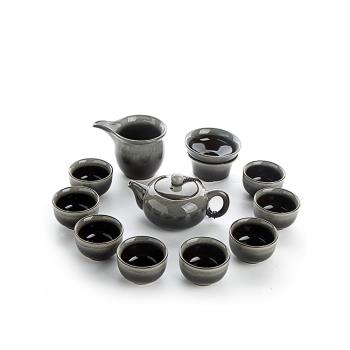 功夫茶具套裝陶瓷整套窯變泡茶壺蓋碗茶杯創意日式簡約家用泡茶器