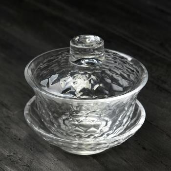 古德窯加厚耐熱透明玻璃蓋碗茶備功夫茶具泡茶碗三才碗敬茶壺茶杯