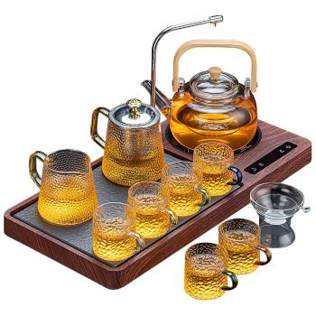 玻璃功夫茶具套裝家用茶杯輕奢高檔全自動一體式泡茶盤茶壺煮茶器
