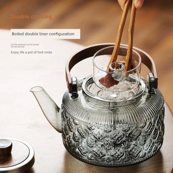 玻璃煮茶壺泡茶家用耐高溫茶具套裝提梁燒水壺煮茶器電陶爐泡茶壺