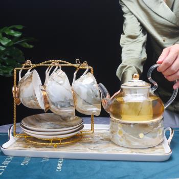 精致下午茶茶具套裝水果茶壺花茶壺英式下午花茶杯咖啡杯子高檔