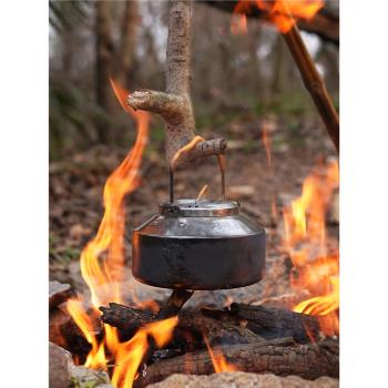 野人bushcraft戶外野營304不銹鋼茶壺煮水泡茶燒水壺露營咖啡壺