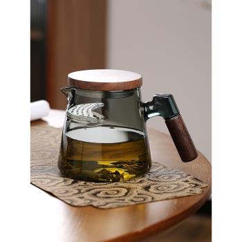 玻璃茶壺耐高溫月牙過濾茶水分離泡茶壺綠茶分茶器公道杯功夫茶具