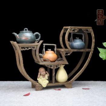 多寶格奇石茶具底座展示架工藝品