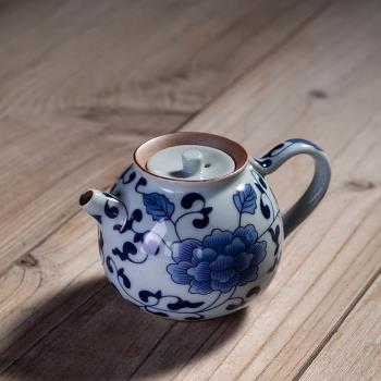 復古青花瓷泡茶壺家用茶杯日式功夫茶具套裝陶瓷蓋碗茶洗茶葉罐