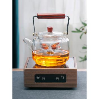 一品工坊蒸煮茶壺耐高溫家用提梁泡茶壺燒水壺電陶爐專用玻璃茶壺