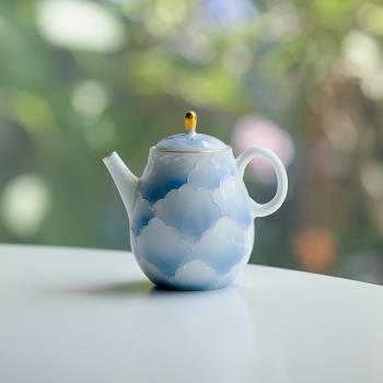 有田燒手繪牡丹陶瓷茶壺單個家用陶瓷帶過濾泡茶器日式小壺