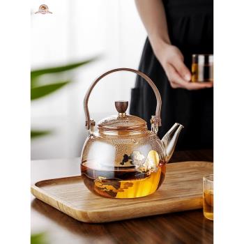 Leggerolusso玻璃泡茶壺煮茶器家用茶水分離提梁燒水壺電陶爐茶具