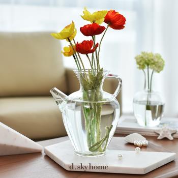 迪斯凱 新中式功夫茶具玻璃茶壺醒酒器 創意插花裝飾壺花器擺件