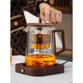 幕帆飄逸杯辦公泡茶壺玻璃茶壺茶水分離過濾泡茶杯花茶壺茶壺套裝