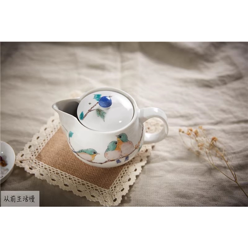 日本進口九谷燒赤繪金彩鳳凰圖急須日式陶瓷茶道茶具茶壺后手壺|茶壺 日本進口九谷燒赤繪金彩鳳凰圖急須日式陶瓷茶道茶具茶壺后手壺|茶壺