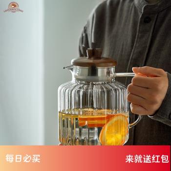 LEGGEROLUSSO輕奢冷水壺玻璃耐高溫家用大容量涼水壺茶壺白開水壺