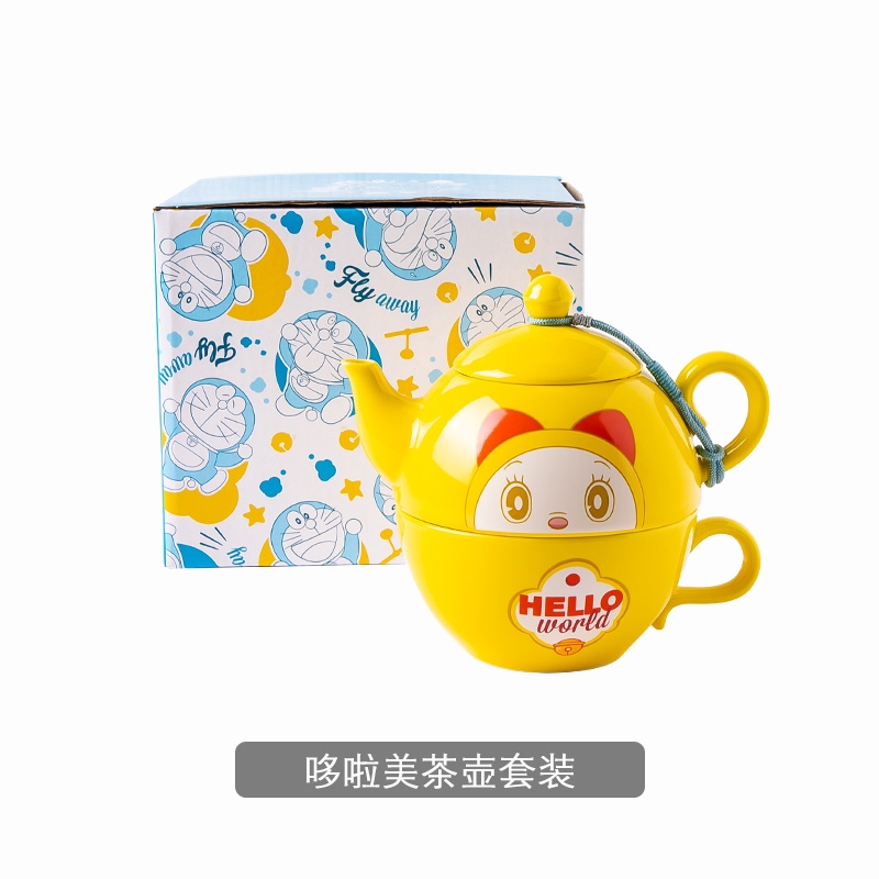 哆啦A夢泡茶壺陶瓷單壺快客杯帶過濾功夫茶具一壺一杯單人小套裝|茶壺