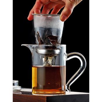 泡茶杯茶壺茶水分離全玻璃過濾日式簡約透明創意辦公泡茶功夫茶具