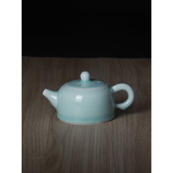 茶壺功夫茶壺單品南宋青瓷器陶瓷擺件家居客廳桌面茶壺復古泡茶器