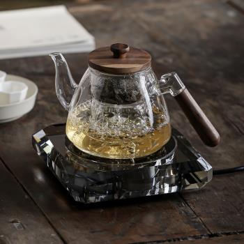 智能藍牙遙控水晶鉆石電陶爐 煮茶器玻璃泡茶壺 家用會客茶具套組