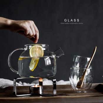 桔梗家歐式高硼硅玻璃過濾茶壺耐高溫泡茶壺養生水具水杯茶具套裝