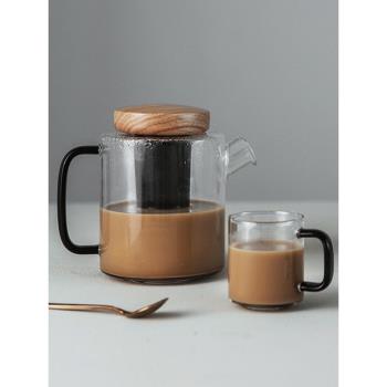 幾致Norman玻璃茶壺套裝耐熱高硼玻璃簡約設計煮茶咖啡杯咖啡壺
