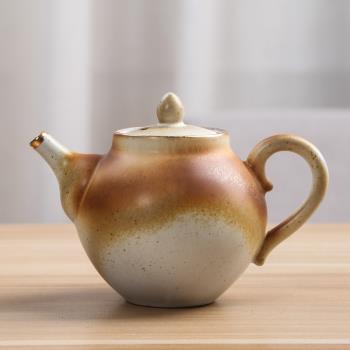 柴燒復古粗陶茶壺瓷壺陶瓷創意仿古小泡茶壺家用日式紅茶陶瓷茶具