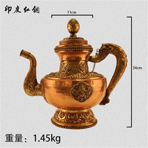多款印度進口尼泊爾純銅仿古手工雕花銅茶壺水壺酒壺精品酒店家居|裝飾