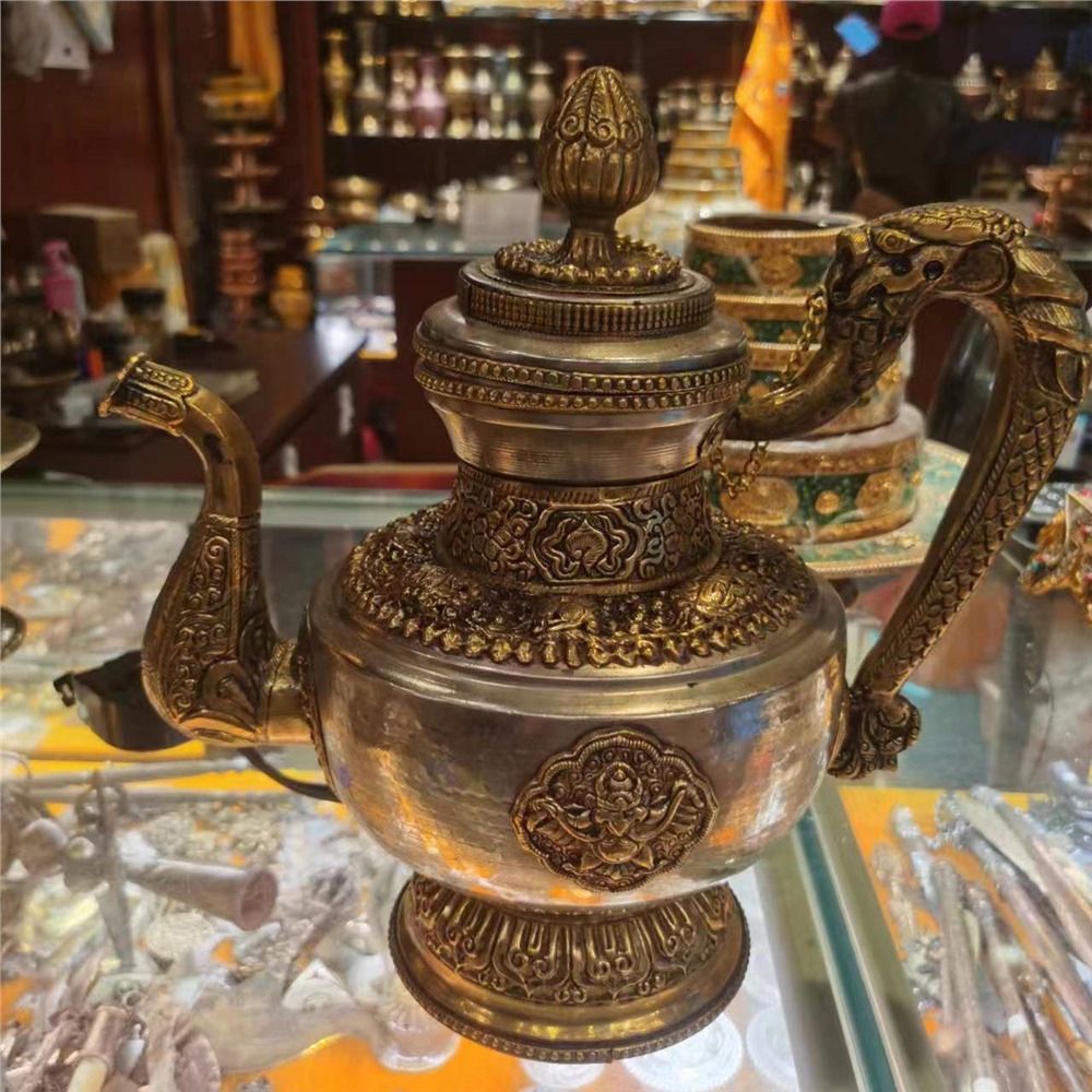 多款印度進口尼泊爾純銅仿古手工雕花銅茶壺水壺酒壺精品酒店家居|裝飾