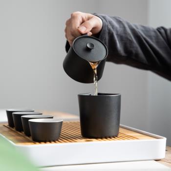 功夫茶具套裝家用客廳簡約現代日式小型喝茶整套儲水茶盤茶壺茶杯