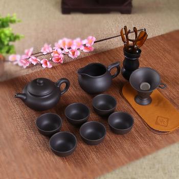 紫砂功夫茶具套裝 陶瓷中式現代家用紫砂壺泡茶茶壺茶杯套裝簡約